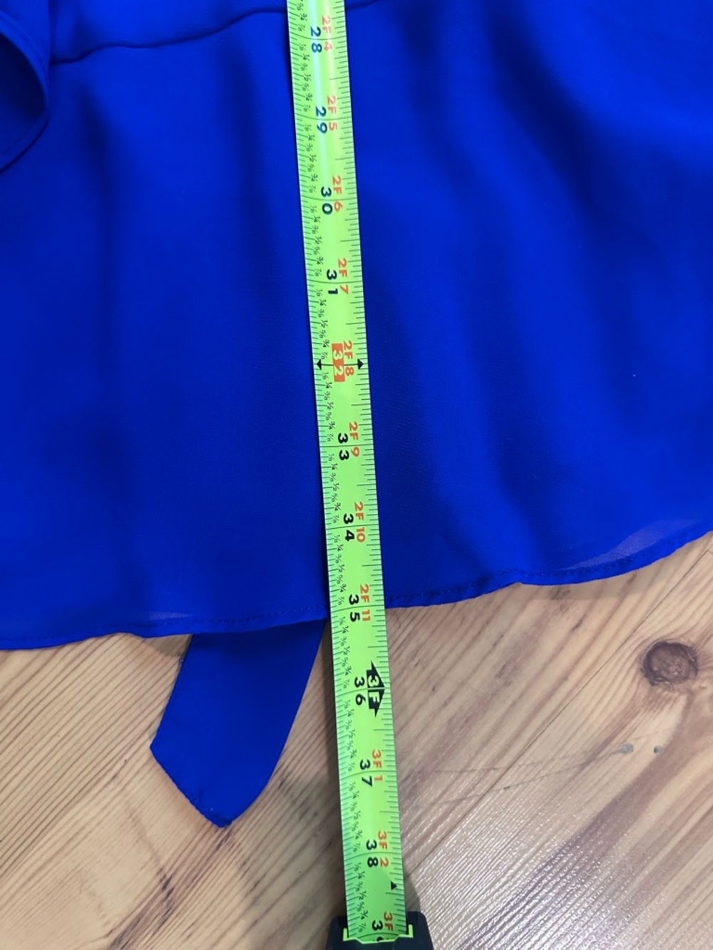 torrid Royal Blue Chiffon Ruffle Wrap Midi Dress - Picture 6 of 7